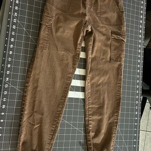 Casual Tan Ankle Cargo Jeans